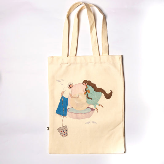 love pearl tote bag